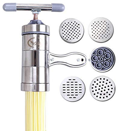 anmas power Máquina manual de pasta de acero inoxidable para hacer pasta y fideos con 5 herramientas