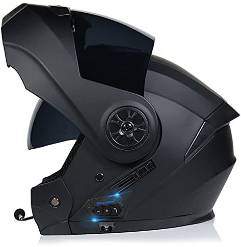 ZHEN Adults Klapphelm mit Bluetooth, Motorrad Integrierter Bluetooth-Helm mit Doppelvisier, Motorradhelm Sturzhelm für Herren Und Damen ECE Genehmigt - Automatische Reaktion, M