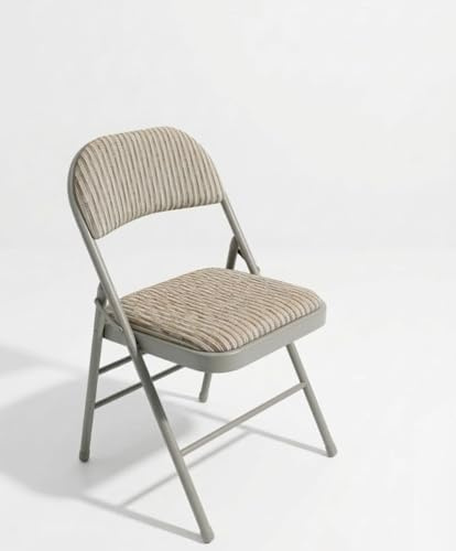 SuperGift.com 1x Fabric Padded with Heavy Duty Steel Metal Frame Folding Back Rest Chair for Home Garden Office Computer Desk