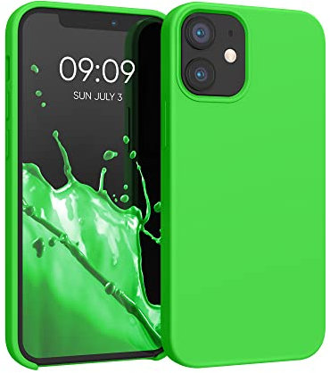 kwmobile Case Compatible with Apple iPhone 12 mini Case - TPU Silicone Phone Cover with Soft Finish - Lime Green