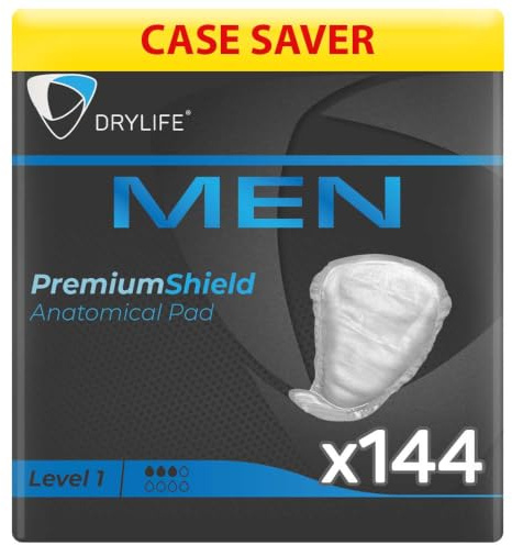 144 x Drylife Men | Level 1 | Premium Shield Incontinence Pads |