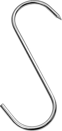 Wolfcut 5 ganchos para carne en S CNS, ganchos para carniceros, ganchos para ahumar, configuración: 150/5 mm