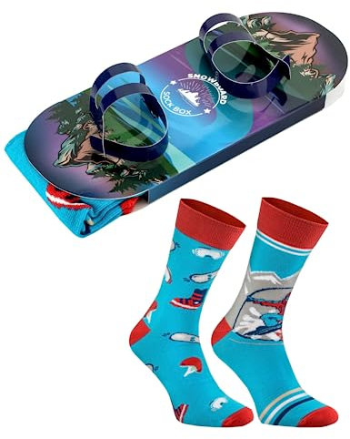 Rainbow Socks - Damen Herren Snowbord Socken Box - Novelty Geschenk für Snowboard-Fans - 1 Paar - Größen EU 41-46