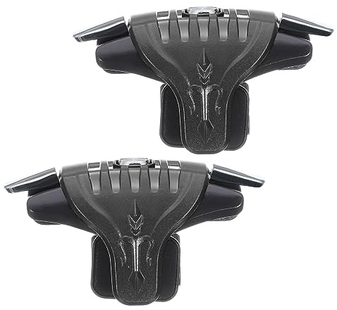 QUARKZMAN Spel Utlösare Mobil Spelet Controller 1 Par Dubbel sida Eld Nycklar Responsive Trigger Svart för 4.7-6.5 Inches Telefon