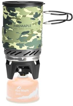 Fire-Maple X1 Campingkocher Gas System Jetbrenner für Outdoor Gas Kocher Kompakte Ausrüstung für Wandern, Trekking, Backpacking, Angeln, Jagen und Bushcraft Camouflage