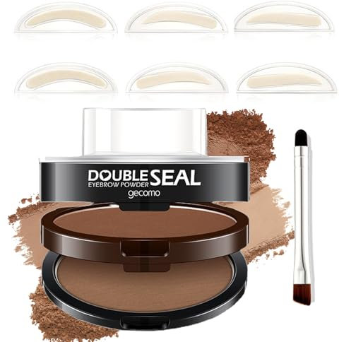 Augenbrauenfarbe Puder, Zweifarbig Wasserfest Augenbrauen Stempel Augenbrauenpuder, Ein Schritt, Leicht Zu Bedienen Augenbrauen Schablone Hochpigmentiert Lang Anhaltend Augenbrauen Färben Kit