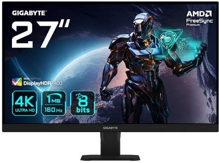 Gigabyte GS27U 27 UHD Gaming Monitor - 3840 x 2160, 160Hz, 1ms, 350 cd/m², Display HDR400, HDMI 2.1, Displayport 1.4