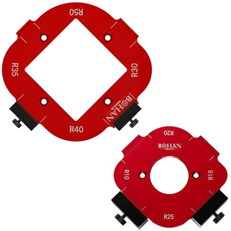 Gabarit de Surfaçage pour Défonceuse R10-R50, Robustes et Faciles à Utiliser, Gabarit Defonceuse a Bois, Multifonctionnel, Gabarit Positionnement D'angle D'arc 4 en 1, pour le Travail du Bois (1)