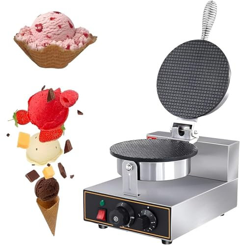 Máquina para hacer conos de helado Máquina para hacer panqueques comerciales Máquina para hacer rollitos de huevo de acero inoxidable para panaderías y postres,Single-head