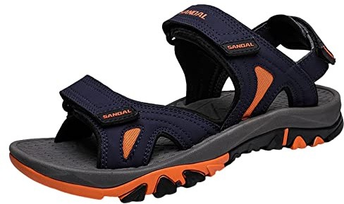 Générique Sandales Homme Claquette Sandale Plage Chaussures Été Randonnée Chaussure Marche Claquettes Cuir Ouvertes 47 Adaptées Pour Tendinite Sabot Hommes Pieds Larges De