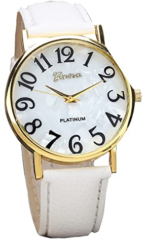 Klocka kvarts läder digitala damklockor handled WH urtavla analog retro damklocka armbandsur