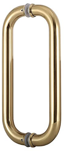 Porta della doccia rotonda Porta a forma di O, hardware a doppia facciata a doppia faccia tira per interni, 304 in acciaio inossidabile Pulnano manico della porta, diametro del tubo 1 pollice (oro)