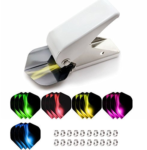 ToBeIT Flight Locher mit Dart Flights Set und Shaft Federringe Set - Slotmachine Flights Zubehör