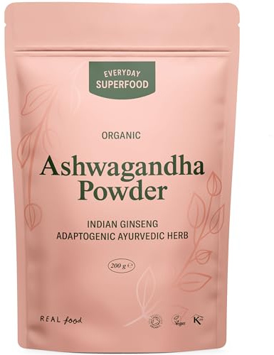 Everyday Superfood Organic Ashwagandha Powder 190g | Lab Tested for Purity and Quality | Ideal for Tea and Coffee