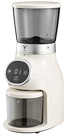 RONGJJ 2 en 1 Machine à Café, Machine Expresso, Cafetière à Grain avec Broyeur, Verre & INOX, Combinées Filtre Et Expresso pour Cappuccino Et Latte Machiato, White
