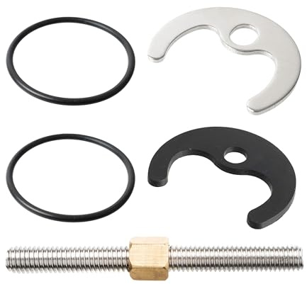 Washbasin and sink taps screw system, 1 set, with M8 screw 80 mm, single-hole mounting set for tap attachment, incl. horseshoe mounting plate, nut, rubber washer and 2 x O-seals