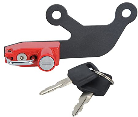 Candado para casco de motocicleta, aleación de aluminio, candado antirrobo para casco, lado derecho, apto para Kawasaki Ninja 650 Z 650(Rojo)