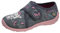 Fischer Boogy Hausschuh, Grau/Rose, 35 EU