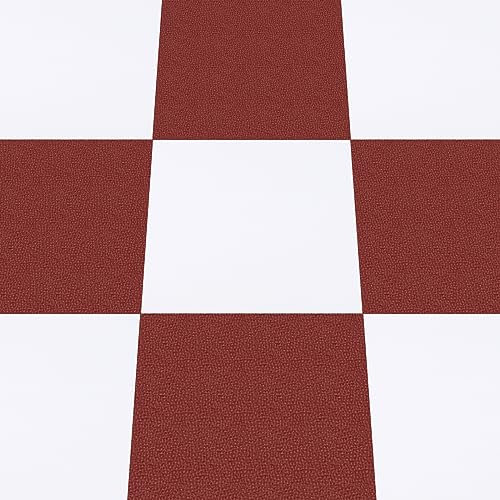 Vinylboden Selbstklebend PVC Bodenbelag Selbstklebende Fliesen Wasserdicht Verschleißfest Geeignet für Badezimmer Küche Wohnzimmer Schlafzimmer Rot und Weiß 30x30cm 10pcs