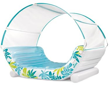 INTEX 56294EP - Baldacchino gonfiabile tropicale: parasole in tessuto staccabile, portabicchieri incorporati, fascette in corda, capacità di carico 223,5 x 149,9 x 165,1 cm