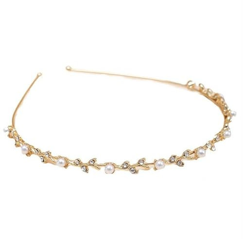 VBKITW 1 Stück Braut Haarschmuck Diadem Mädchen Stirnband Kronen - Feen Kopfschmuck, Mittelalter Kopfschmuck, Brautschmuck Gold Silber
