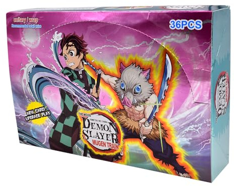 Deemonslayer Trading Cards - 180PCS Collectible Anime Card Game Booster Pack (36 Packs, 5 Cards/Pack) - Birthday Gift for Children