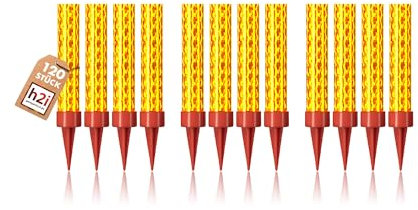 h2i Eissterne | 120 Stück | 30 Sek. Brenndauer | Eisfontäne, Sprühkerze, Wunderkerze - Highlight für Events, Party, Hochzeit, Geburtstag | Tischfeuerwerk & Deko für Flaschen & Torten | Kat F1