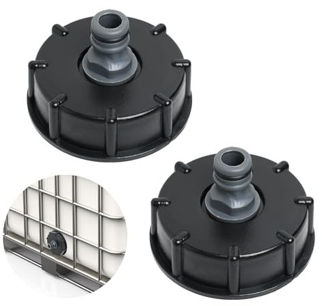 Wonvify Tappo Adattatore IBC, S60 x 6, Filettatura Grossa a 1/2, Connettore per Serbatoio dell'Acqua IBC Raccordo, Adatto per Collegare Tubi da Giardino, per Serbatoi D'acqua IBC 1000 L 1/2 Pollice