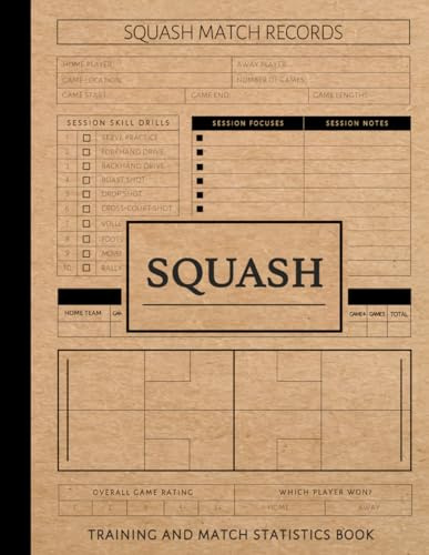Squash Training Match Log Book: Track & Improve Every Game. Ideal for Players, Coaches, and Sports Enthusiasts