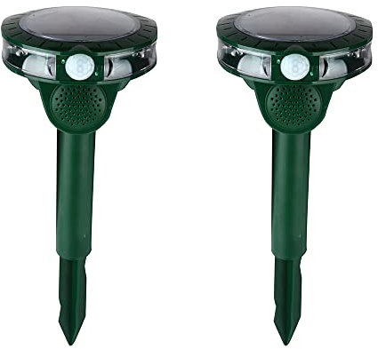 2X Répulsif Chat Exterieur, Répulsif Chat Ultrason Solaire, Ultrason Anti Chats, Charge de Solaire USB, Répulsif Animaux pour Chats, Pigeon, Lapin, Oiseaux, Renard, etc 2 Modes (2)