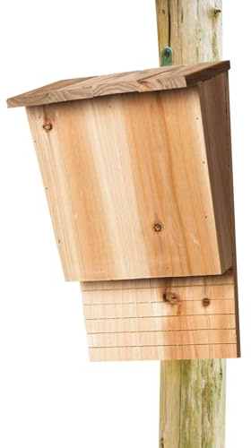 Bat Box Houses - Bat Nesting Box Hecho a Mano | Refugio de la casa de murciélago de Madera Natural con Techo, Invernadero impermeabilizado de Verano e Invierno no tratados