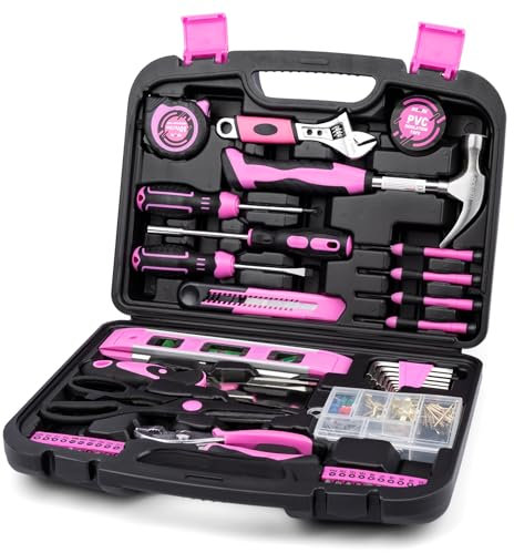 DOWELL Kit de herramientas de reparación de hogar de 145 piezas con caja de herramientas - conjunto completo de herramientas de mano para el hogar para mujeres/hombres