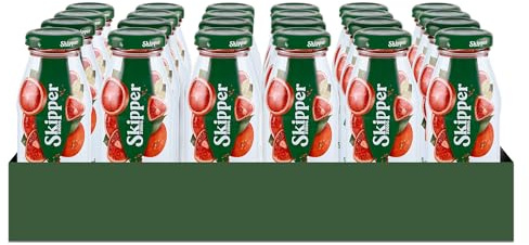 Zuegg Skipper Bar Succo di Frutta Gusto Arancia Rossa Senza Zuccheri Aggiunti, Linea Bar in Bottiglietta di Vetro - Bevanda a base di Purea di Arancia Rossa, Arancia e Uva (200ml x 24 Pezzi)