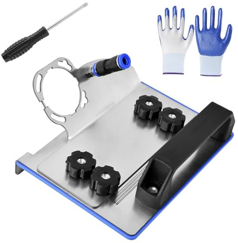 45 Degree Tile Cutter for Angle Grinder – Stainless Steel Chamfering Stand with Safety Clamp, Angle Grinder Attachments for Precision Tile Bevel Cutting, Fits 100 Type Angle Grinders
