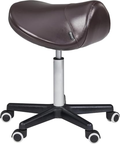 Tabouret Ergonomique pour Salon de Massage, Salon de Tatouage, Clinique, Spa, Salon de Massage, Chaise roulante hydraulique pivotante Marron
