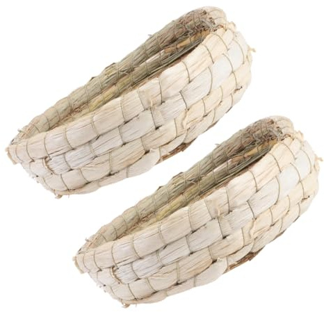 TOYANDONA Nido per Allevamento Uccelli e Piccioni in Paglia Intrecciata Naturale Base Piana per Riproduzione e Nidificazione in Giardino o Azienda