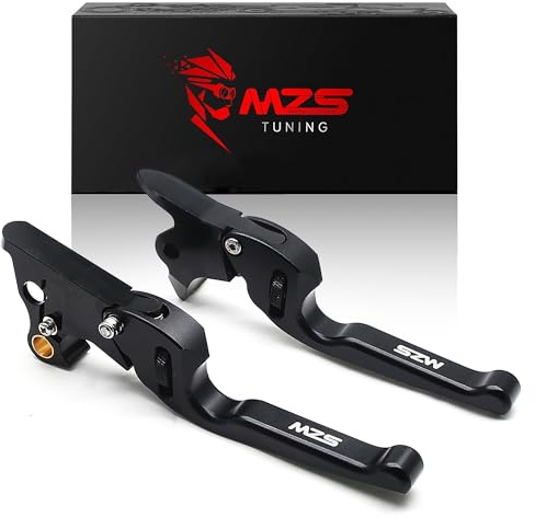 MZS Black Motorcycle Clutch Brake Levers Adjustable CNC Compatible with 2015-2024 Softail Breakout Deluxe Fat Boy Street Bob FXDR Heritage Low Rider Slim Sport Glide