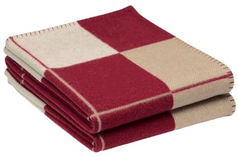 MYLLJBD Frazada Maneta De Cachemir Imitación, Manta Multifuncional para Todas Las Estaciones-rojo-130 * 170cm 800g