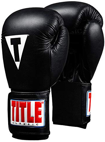 Title Classic Leather Elastic Training Gloves 2.0, Black, 18 oz