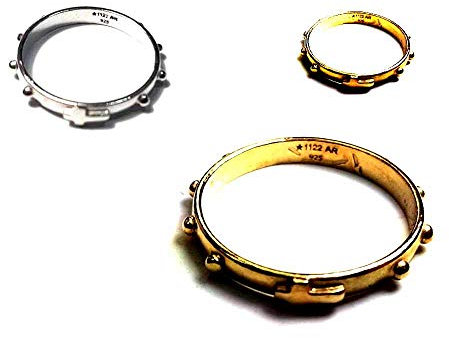 artigianale 1 alianza alianza anillo plata 925 rosario oración color oro amarillo, oro rosa o oro blanco, elige de talla 10 a 30 italiana de regalo llavero