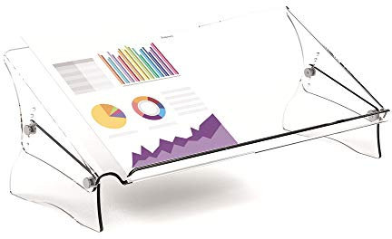 Fellowes Konzepthalter Clarity, höhenverstellbarer Vorlagenhalter für A4 und A3 Dokumente, ergonomischer Dokumentenhalter für das Büro, FIRA zertifiziert, Farbe: transparent