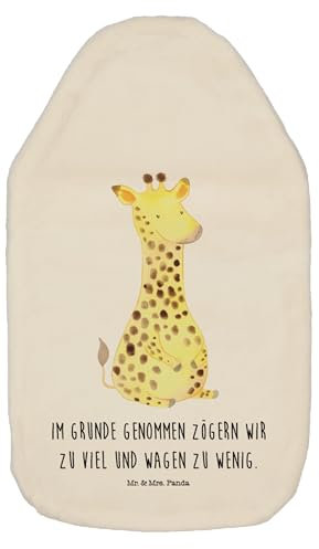 Mr. & Mrs. Panda Wärmflasche Giraffe Zufrieden - Geschenk, Wärmekissen, Wärmflaschenbezug, Kinderwärmflasche, Afrika, Wildtiere, Kleine Wärmflasche,