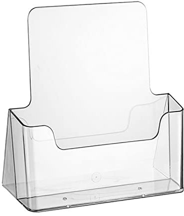 ogoPLUS Aufsteller (1 Stück), Hochformat, Auswahl an DIN A4, transparenter Prospektständer/Flyerständer/Prospekthalter/Prospektbox, glasklar, leichte Neigung für optimales Blickfeld