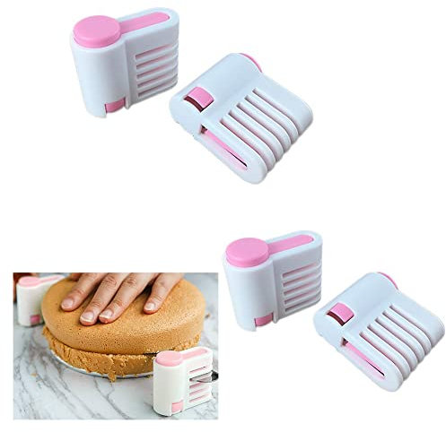 Mnixy Torta Affettatrice,4 pezzi Professionale Taglia Torta a Strati Coltello per Pane Utensili Fissatori di Taglio Portatile Strumento Separatore Divisore per Torte a Strati Pizza Torte Dessert