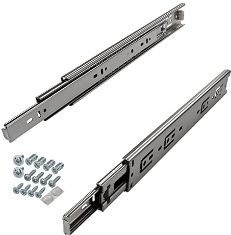SOTECH 1 paire de Coulisses à sortie totale KV1-45-H45-L700-NF-MS 700 mm Version standard, charge admissible 45 kg, glissière de tiroir avec kit de visserie