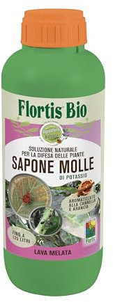 Flortis, Sapone Molle, a Base Vegetale, Agisce Contro Insetti a Cuticola Morbida e Acari, Formato da 1000 ml