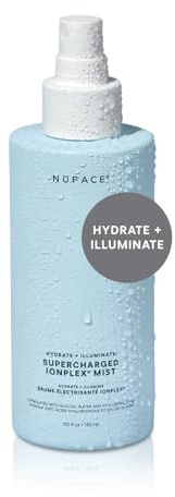 NuFACE Supercharged IonPlex Facial Mist - 3-in-1 Ultra-Fine Hydrating Face Mist & Pore Minimizer with Hyaluronic Acid + IonPlex Technology to Lock in Moisture and Enhance Microcurrent Treatment (5 oz)