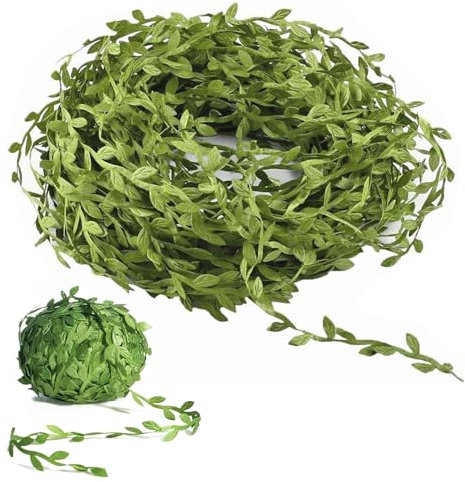 Künstliche Blätter,2 Rollen künstliche Weinreben,40M Künstliche Reben,Efeu Künstlich,Künstliche Pflanzen Schleifenband,Künstliche Reben Blätter Girlande,für die Dekoration von Wand,Hochzeit,Basteln