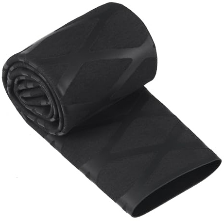 Unifizz Tubo termorretráctil para empuñaduras de caña de pescar, mango de 30 mm de diámetro, 49 mm, ancho plano, relación 2:1, funda de cable de tubo retráctil, 0,5 m, color negro