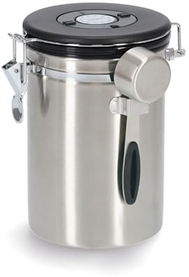 Zeller 27367 Kaffeedose m. Löffel, 1700ml, Edelstahl/Kunststoff mit Datum